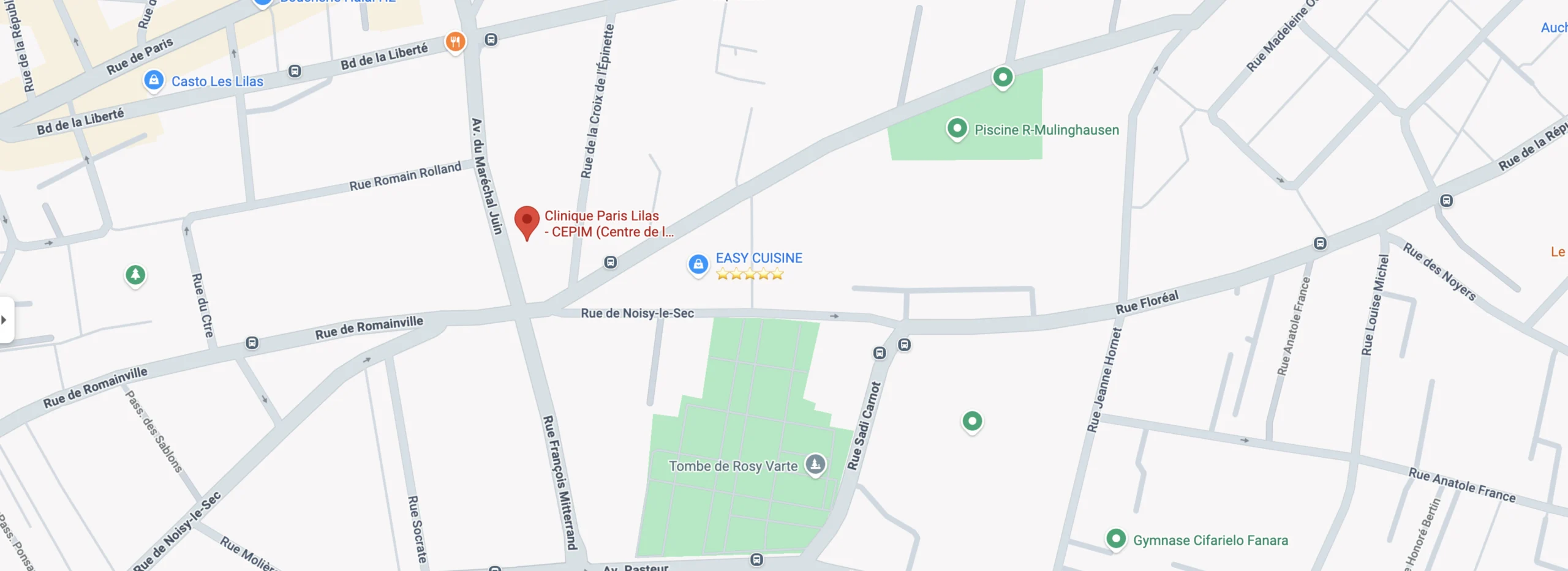 Plan d'accès au cabinet du Dr Pierre Sautet en Seine-Saint-Denis